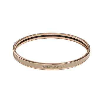 HERMES Enamel Bangles Women's Light Umber/Rose Gold