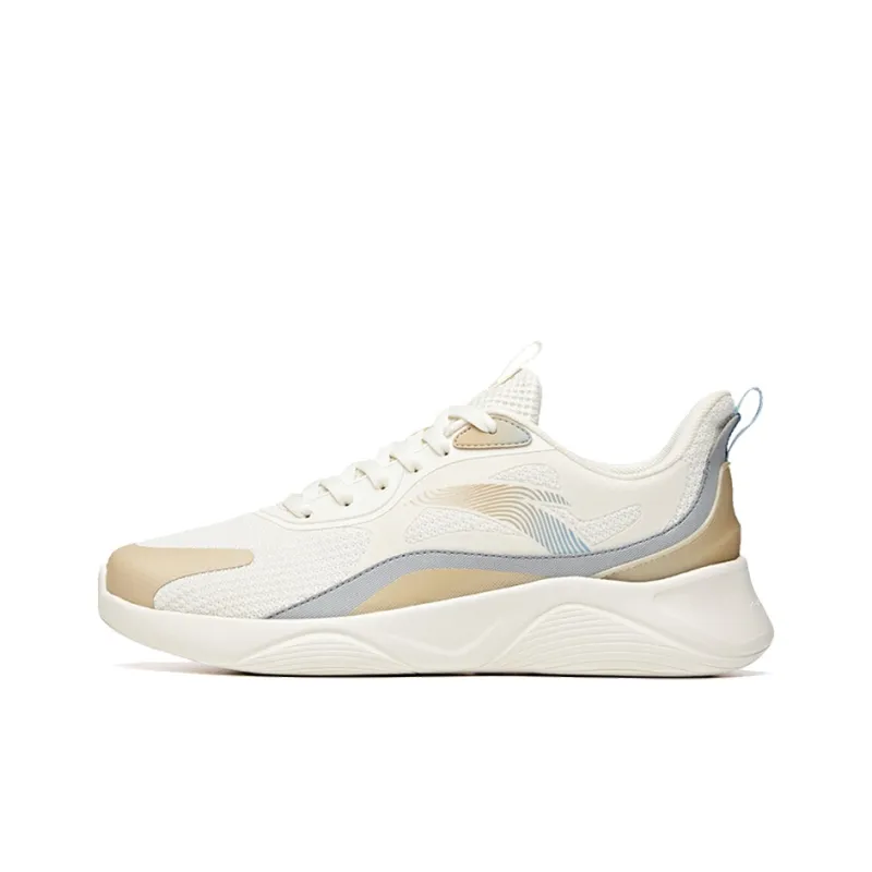 Anta Lingyun Cushioned Slip-Resistant Abrasion-Resistant Low-Top Running Shoes Men's Malt Brown White-0