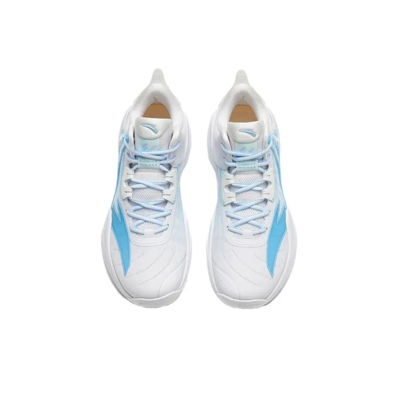 Anta Hussars 8 Abrasion Resistant Breathable Low Top Basketball Shoes Men's White Blue-3