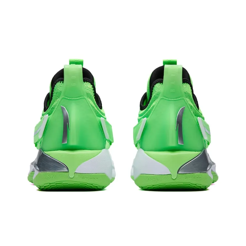 ANTA GH3 Basketball Shoes Men Low Top ANTA White/Fluorescent Holographic Green/Black-3
