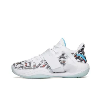 Anta Water Flower 4 Cushioning Support Low Top Performance Basketball Shoes Men's White Blue