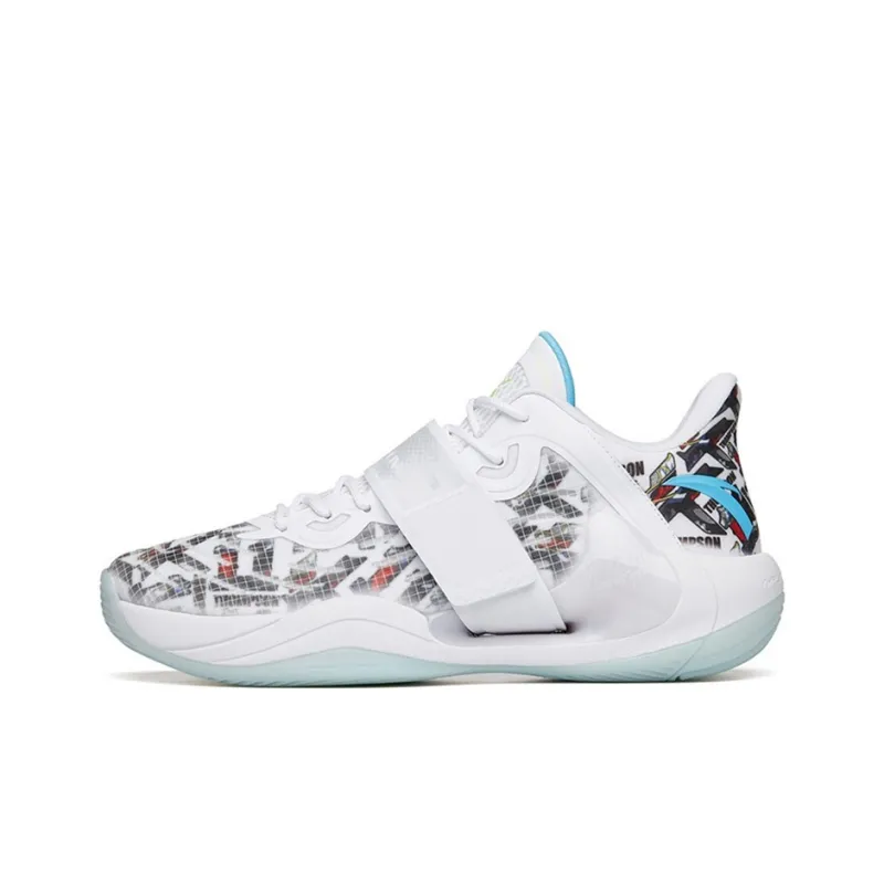 Anta Water Flower 4 Cushioning Support Low Top Performance Basketball Shoes Men's White Blue-0