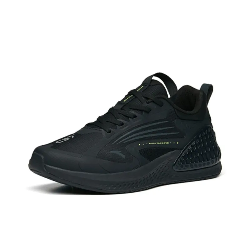 Anta C37+ Cushioned Anti Slip Wear Resistant Breathable Lightweight Low Top Casual Running Shoes Women's Black-2