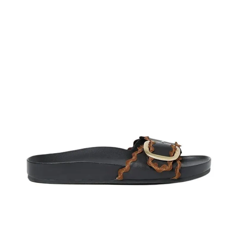 Loeffler Randall Slide Slippers Women's Black-1