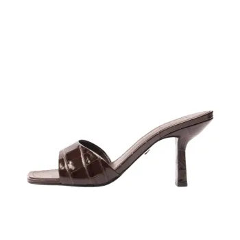 Schutz Slide Slippers 9.1cm Women's Dark Brown