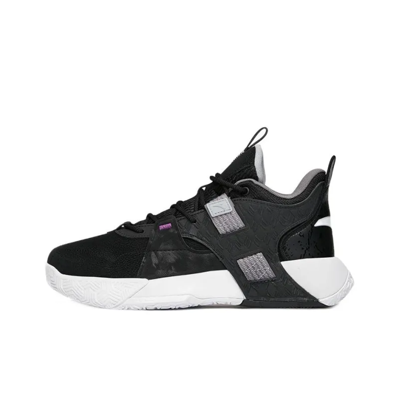 Anta Speedy Abrasion Resistant Low Top Performance Basketball Shoes Men's Black-0