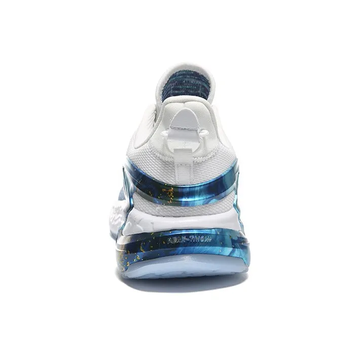 PEAK Cushioning Balance Rebound Breathable Coverage Low Top Casual Running Shoes Women's Blue Flower Yarn-4