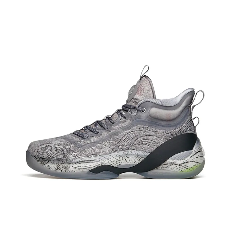 ANTA KT7 Basketball Shoes Men High Top Gray/Black-0