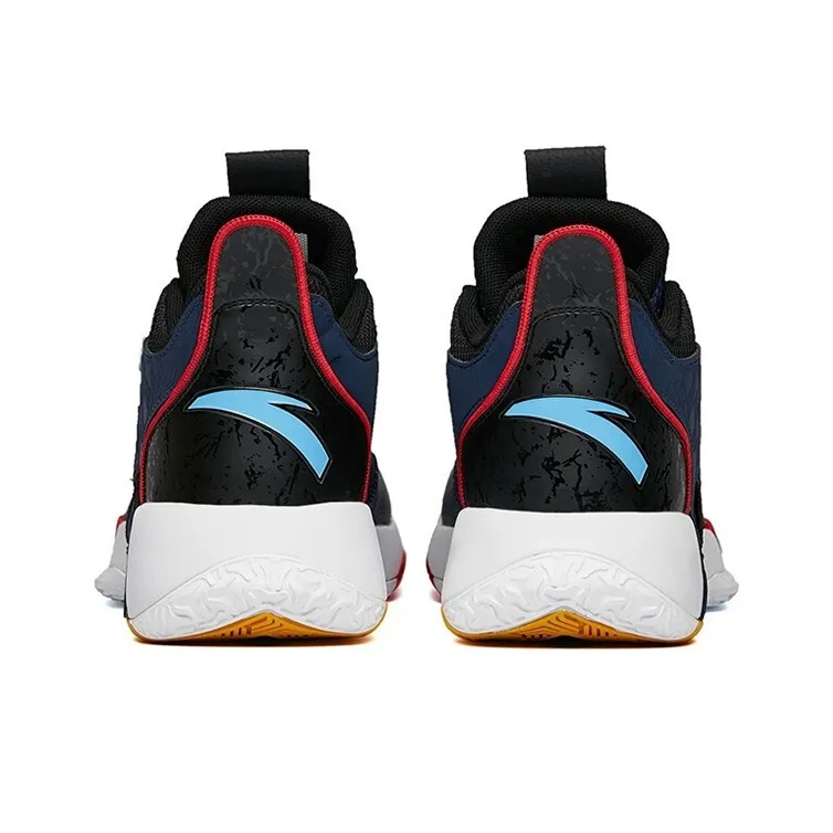 Anta Speedy 2 Generations Cushioning Anti-Slip And Wear-Resistant Low-Top Basketball Shoes Men's Black Blue-3
