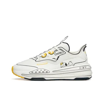 SNOOPY x Anta C37 Series Cushioning Anti Slip And Wear Resistant Low Top Casual Shoes Women's White Yellow