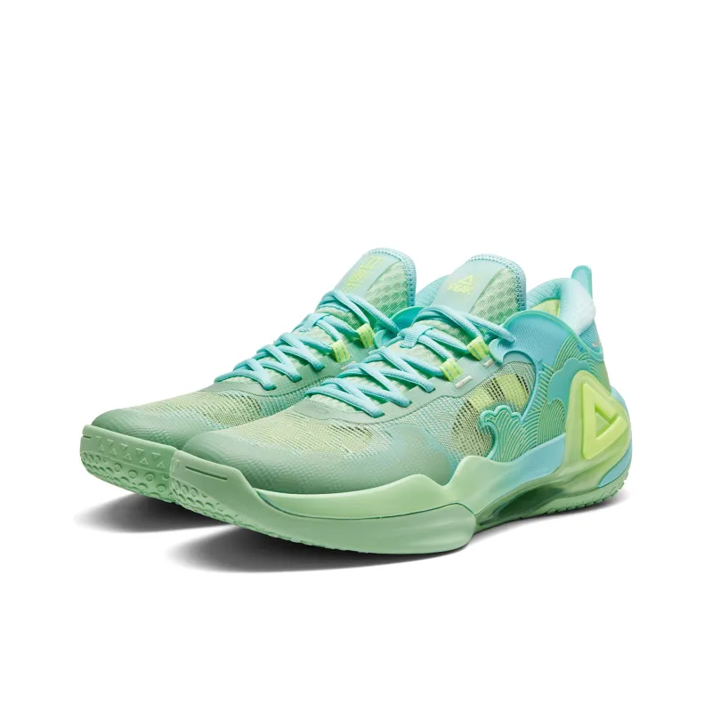 PEAK Sonic Boom 2.0 Cushioning And Breathable Low Top Basketball Shoes Men's Teal Tide Color Scheme-2
