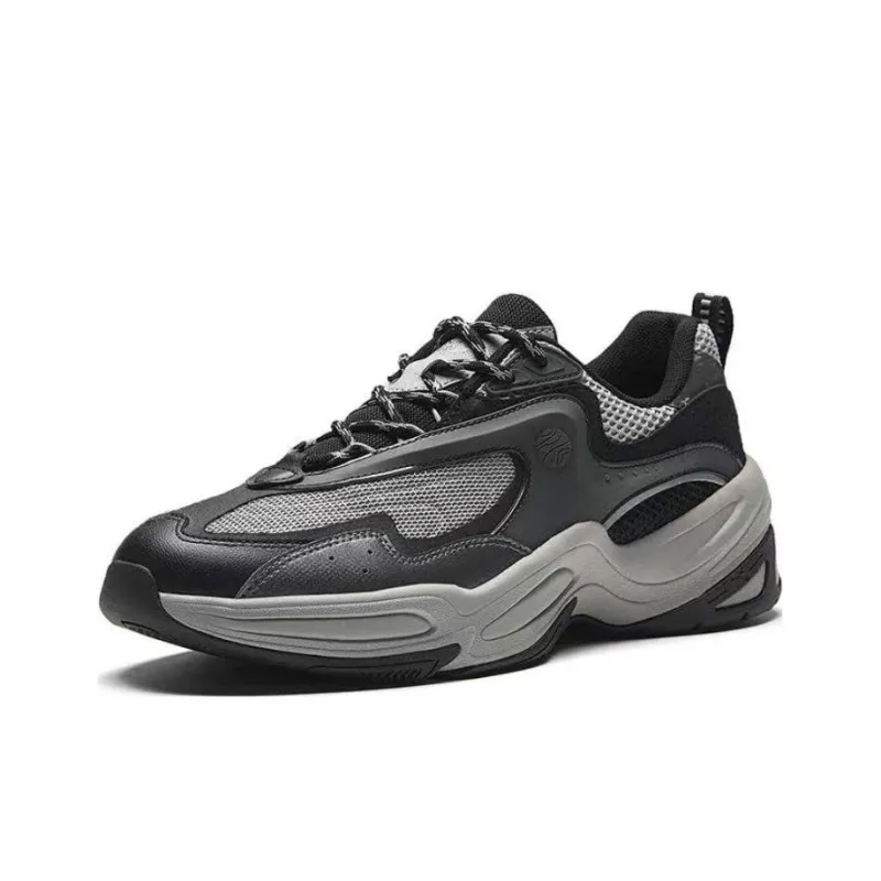 Anta Through Anti Slip Wear Resistant Low Top Chunky Sneakers Men's Black-1