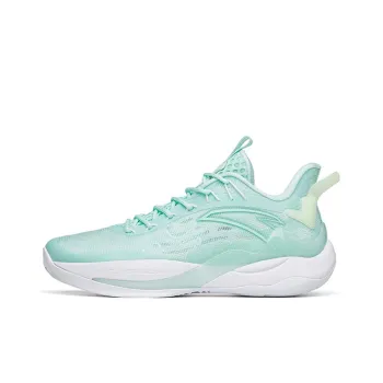 Anta Mountain 2 Cushioning Anti Slip And Wear Resistant Low Top Basketball Shoes Light Aqua Green