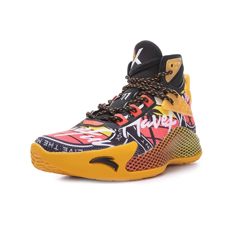 Anta KT5 Anti-Slip Wear-Resistant High-Top Basketball Shoes Yellow-2