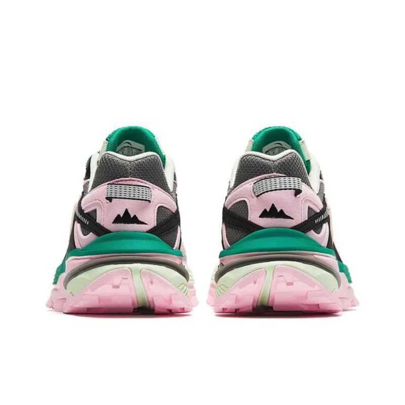 Anta Walker Durable Breathable Low Top Running Shoes Women's Black Pink-3