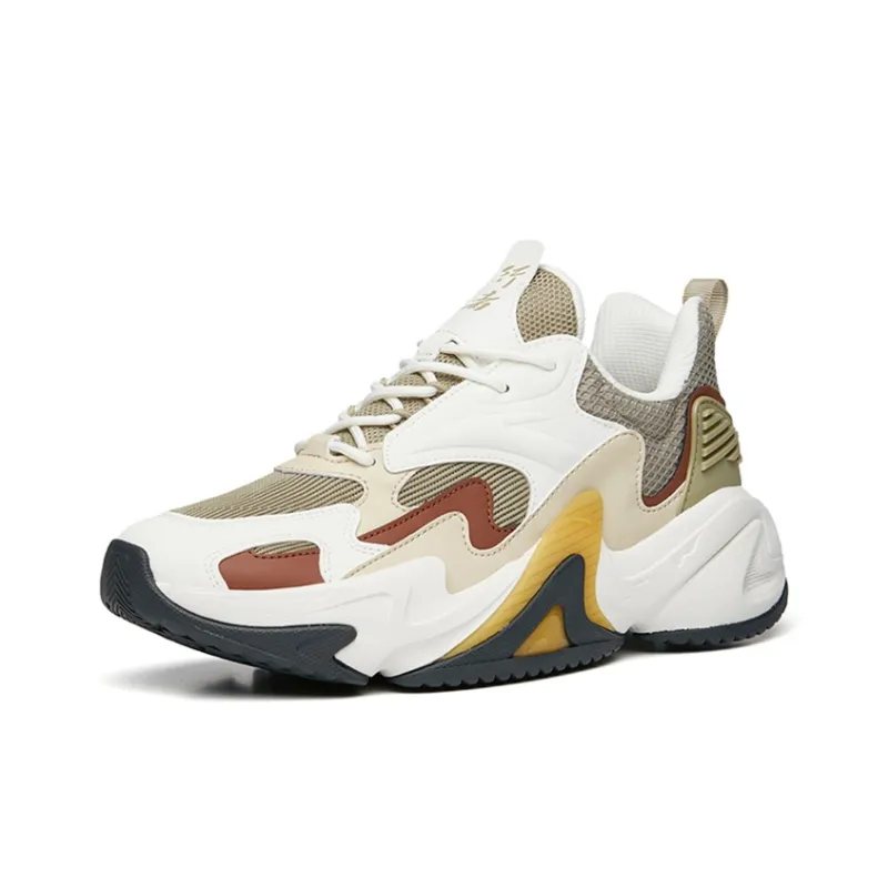 Anta Walker 3.0 Running Culture Collection Lightweight Low-Top Sports Casual Shoes Men's White Yellow-1