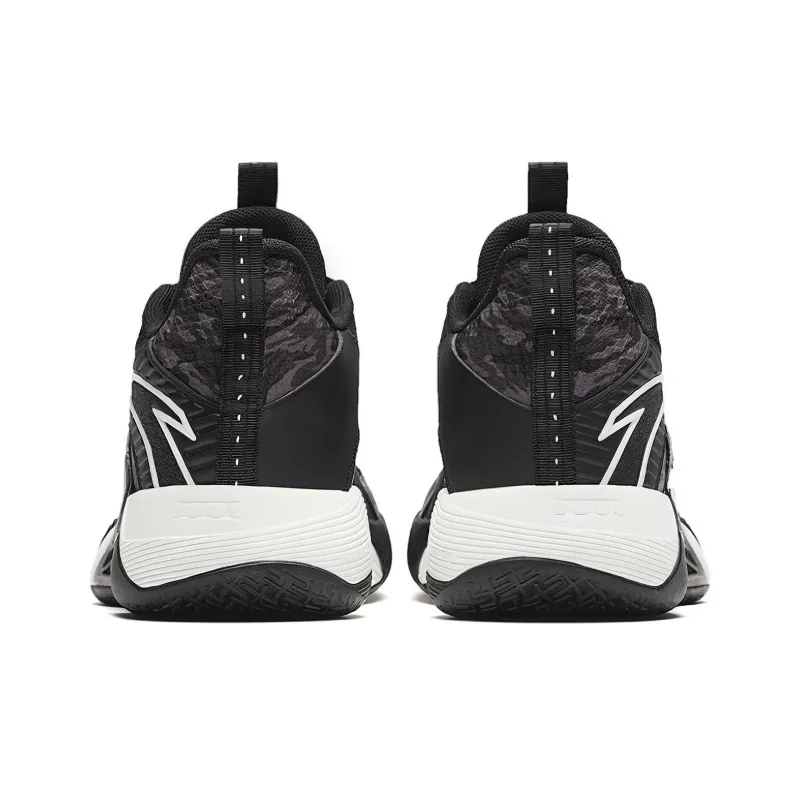 Anta Speedy 3 Abrasion Resistant Mid Top Basketball Shoes Men's Black Gray-4