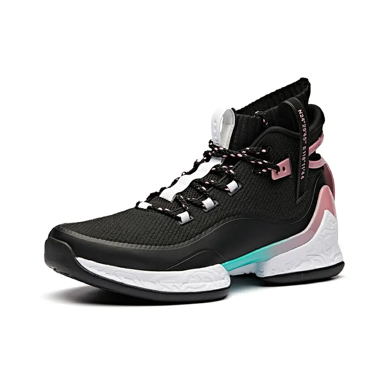 Anta UFO2.0 Irregular Shape High Top Basketball Shoes Men's Black Pink White-1