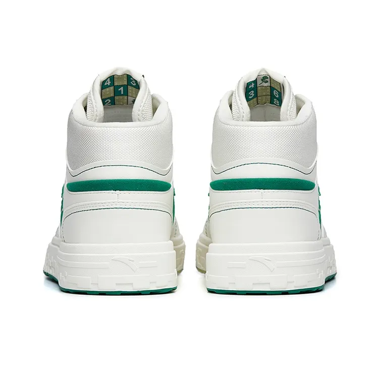 Anta Street Naughty High Top Skateboard Shoes Men's White Green-3