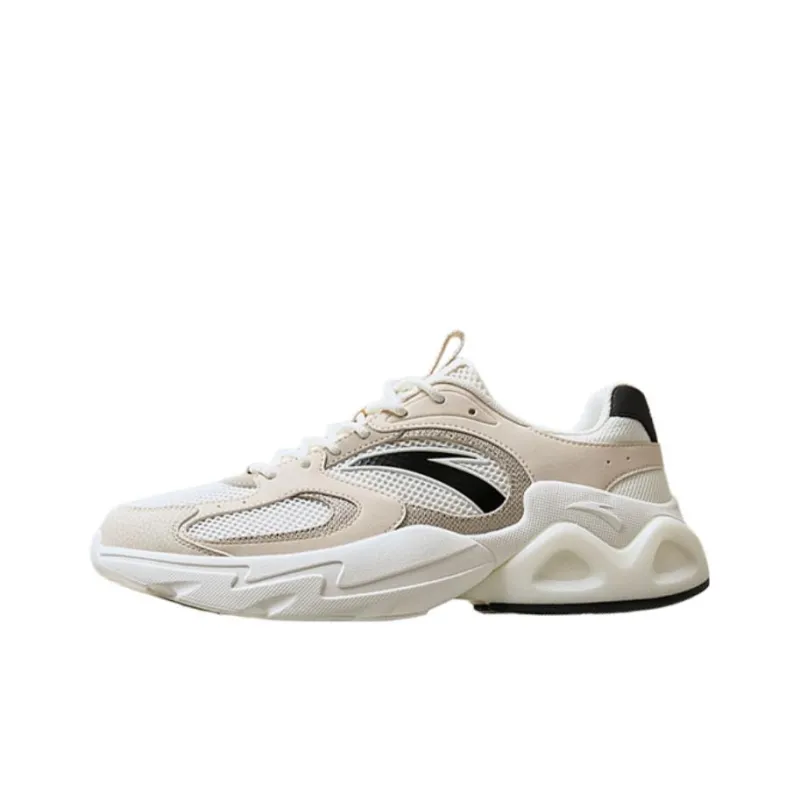 Anta Millennium 2.0 Anti Slip Wear Resistant Low Top Casual Shoes Men's White Beige Black-0