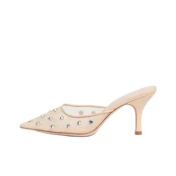 Loeffler Randall Closed Toe Slippers 7.6cm Women's Beige