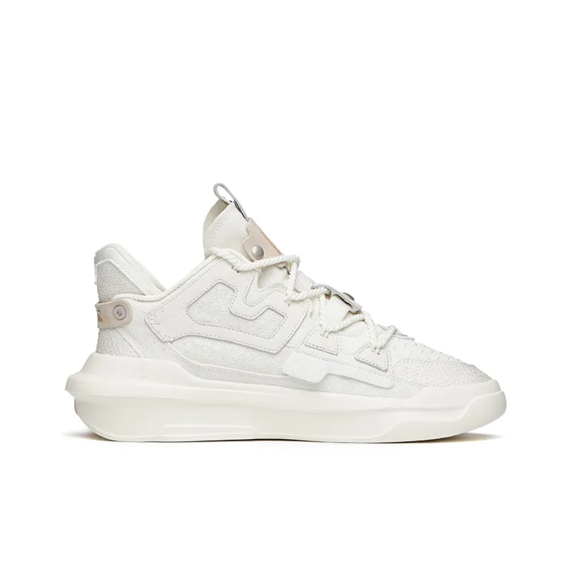 Anta Bastard Slip Resistant Cushioning Wear Resistant Lightweight Low Top Skateboard Shoes Men's White-1