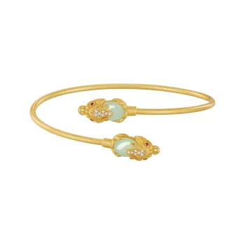SGE 925 Sterling Silver Hetian Jade Bangles Women's Pale Greenish-White Jade
