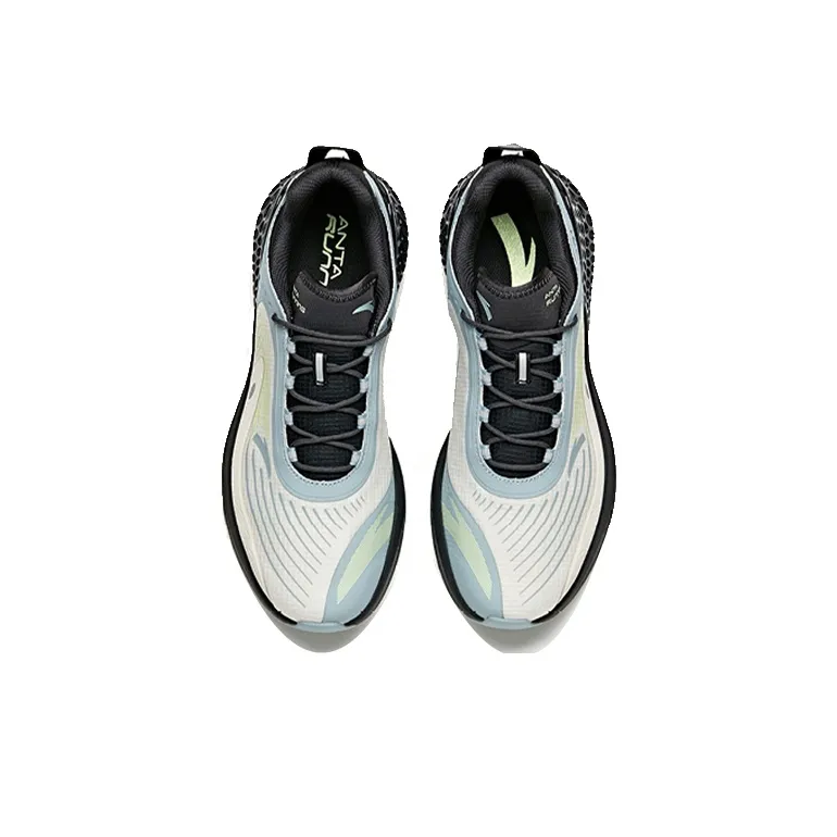 Anta C37+ Cushioned Anti Slip Wear Resistant Breathable Lightweight Low Top Sprint Running Shoes ] Men's Black Blue-3