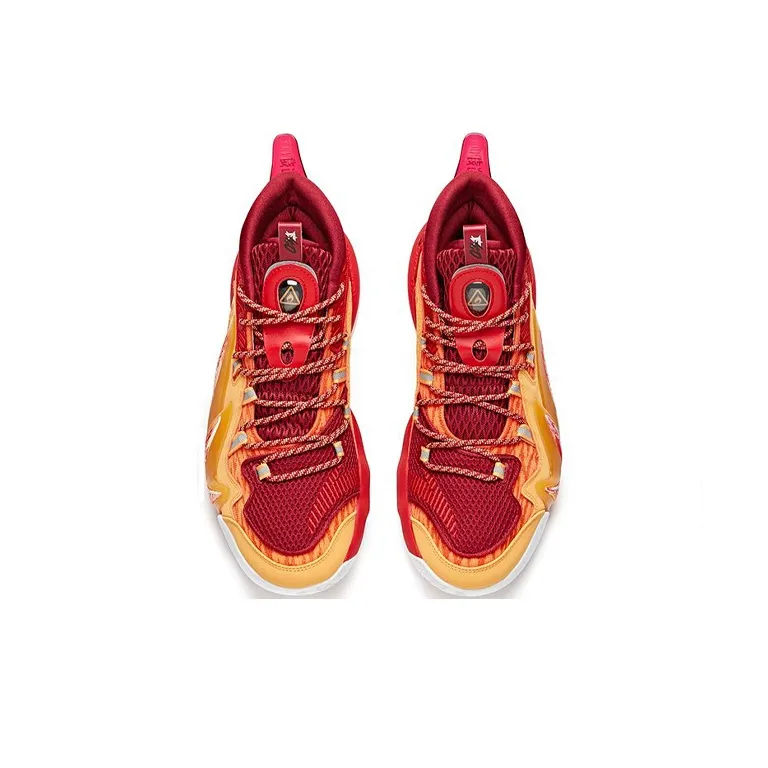 Anta Berserk 2 Cushioning, Slip Resistant, And Abrasion Resistant High Top Basketball Shoes Men's Red Yellow-2