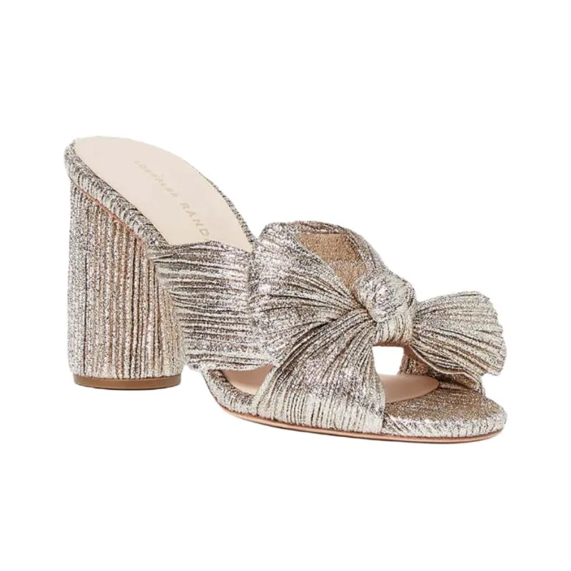 Loeffler Randall Slide Slippers 8.9cm Women's Gold-2