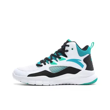 Anta Star Trail 4 Wear Resistant Slip Resistant High Top Performance Basketball Shoes Men's Rail White Blue