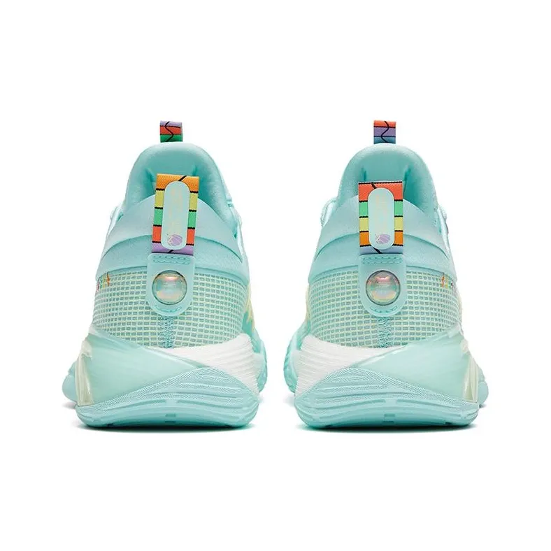 Anta Nitrogen Technology Cushioning, Slip Resistant, Rebound Low Top Basketball Shoes Men's Teal Hot Air Balloon-3