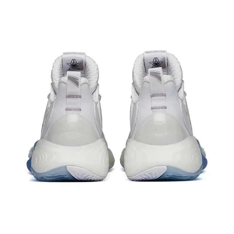 Anta Bubble Bomb Cushioned Slip Resistant Abrasion Resistant Low Top Performance Basketball Shoes Women's White-4