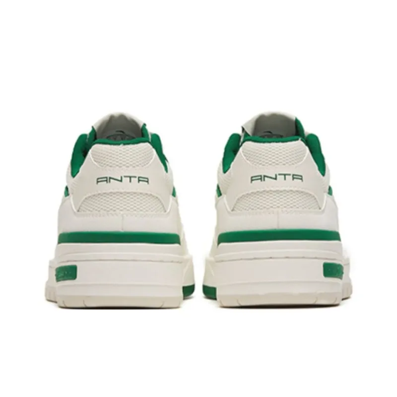 Anta Flame 4.0 Anti Slip Wear Resistant Low Top Skateboard Shoes Men's White Green-4