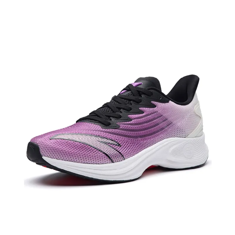 Anta MACH 2.0 Cushioned Anti-Slip Wear-Resistant Breathable Lightweight Low-Top Running Shoes Men's Purple Black White-2