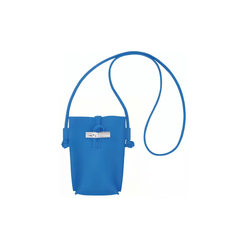 LONGCHAMP Cow Leather One Shoulder Crossbody Cell Phone Pouch Women's Cobalt Blue-2