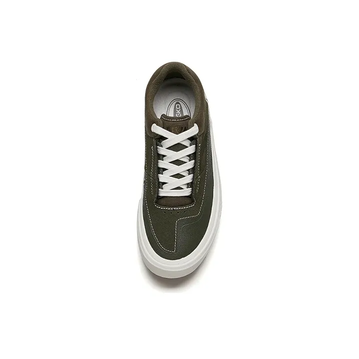 Anta Ao Li Low Top Skateboard Shoes Women's Green Leather Suede-2