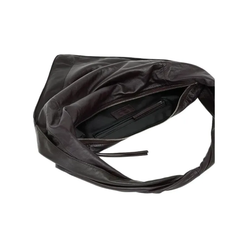 Lemaire Lambskin Scarf Bag, Handbag, Shoulder Bag Small Size Women's Coffee & Dark Chocolate-2