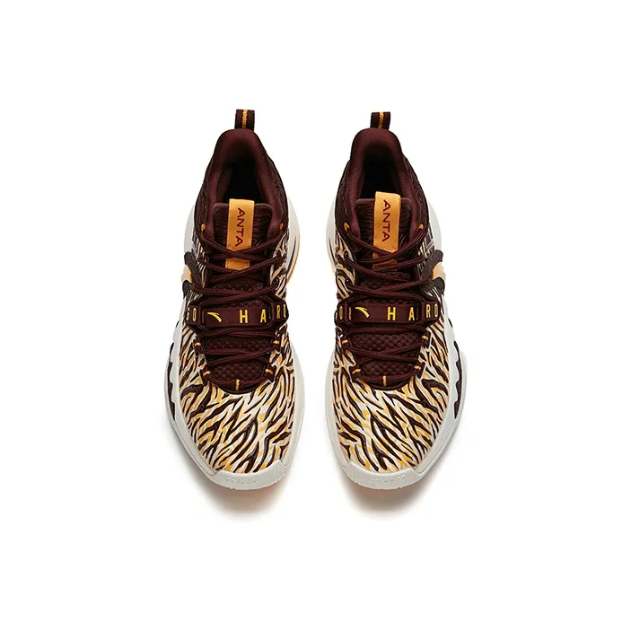 Anta GH2 Gordon Hayward 2nd Generation Cushioning Anti-Slip And Wear-Resistant Mid-Top Basketball Shoes Brown Yellow-2