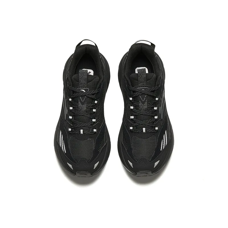 Anta AT957 Cushioning, Wear Resistant Low Top Casual Running Shoes Women's Black Silver-2
