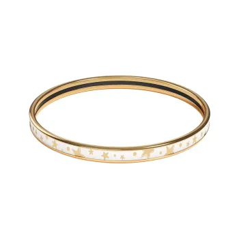 HERMES Enamel Bangles Unisex Gold