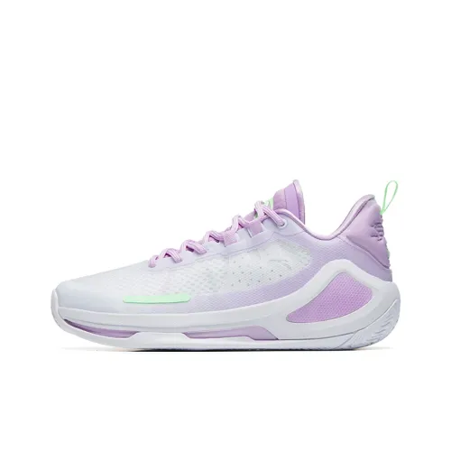 ANTA Alien 3 Basketball Shoes Men Low-Top White/Light Pink Purple/Green