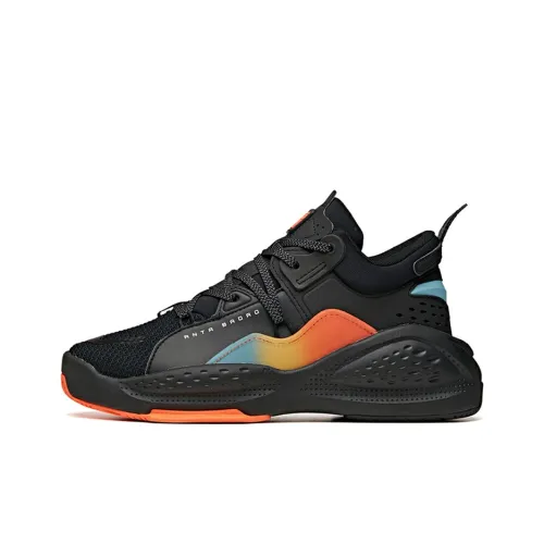 Anta Bastard High-Top Skateboard Shoes Men's Black Orange Blue
