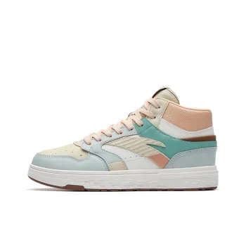 Anta Street Naughty High-Top Skateboard Shoes Women's White Gray Pink