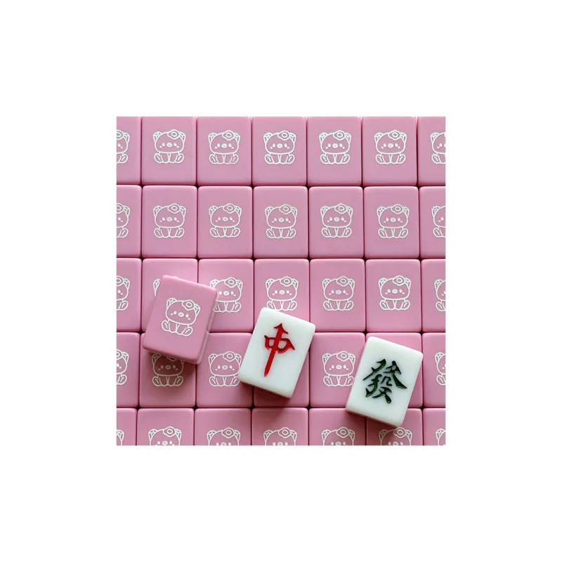 Imono Mahjong Small Size Mini Portable Travel 'Smooth Sailing In Pig Matters' Cute Cartoon Pink 26/30 Board Games-9