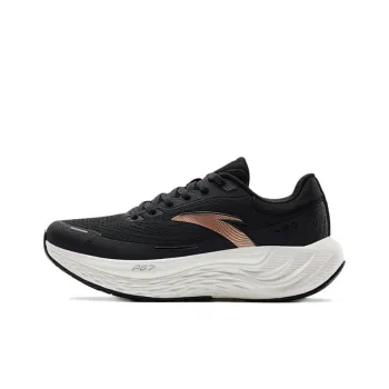 Anta Travel Step Cushioning, Wear Resistant Low Top Running Shoes Women's Black White Brown
