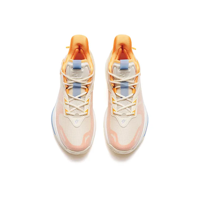 Anta Swoosh 2.0 GH Cushioning Anti Slip And Wear Resistant Low Top Basketball Shoes Men's Orange White-2