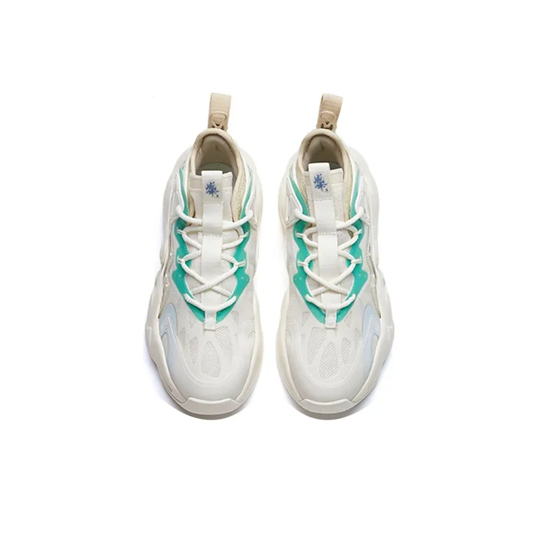 Anta Bastard Life Collection Lightweight And Wear-resistant Low-Top Skateboard Shoes Women's White Green Yellow-3