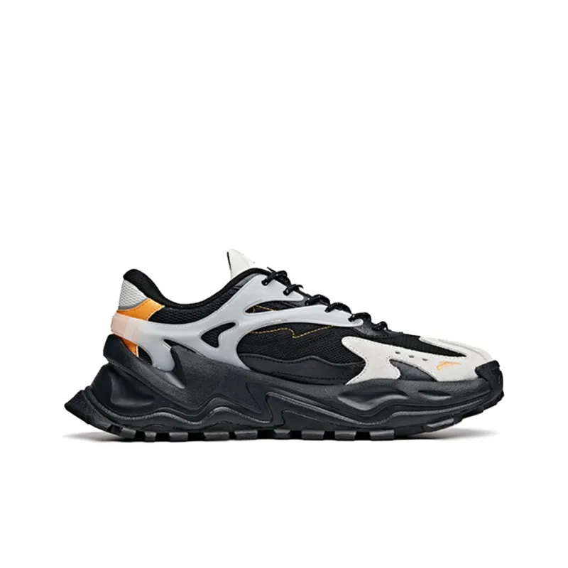 Anta Abrasion Resistant Breathable Low Top Sports Casual Shoes Men's Black Gray-1