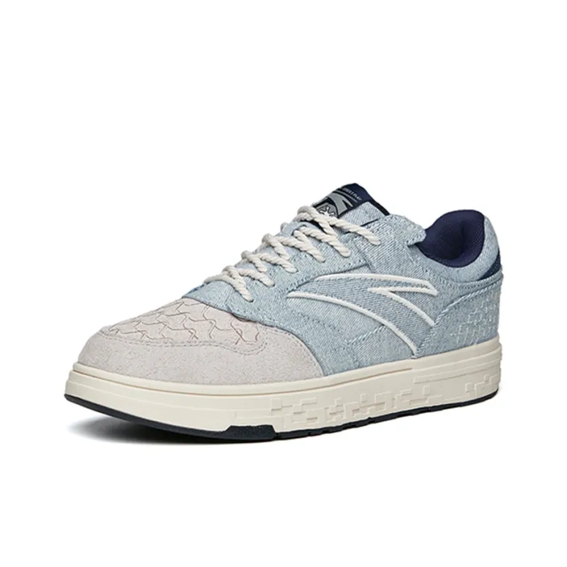 Anta Street Naughty Slip Resistant Cushioning Abrasion Resistant Low Top Skateboard Shoes Men's Gray Blue-2